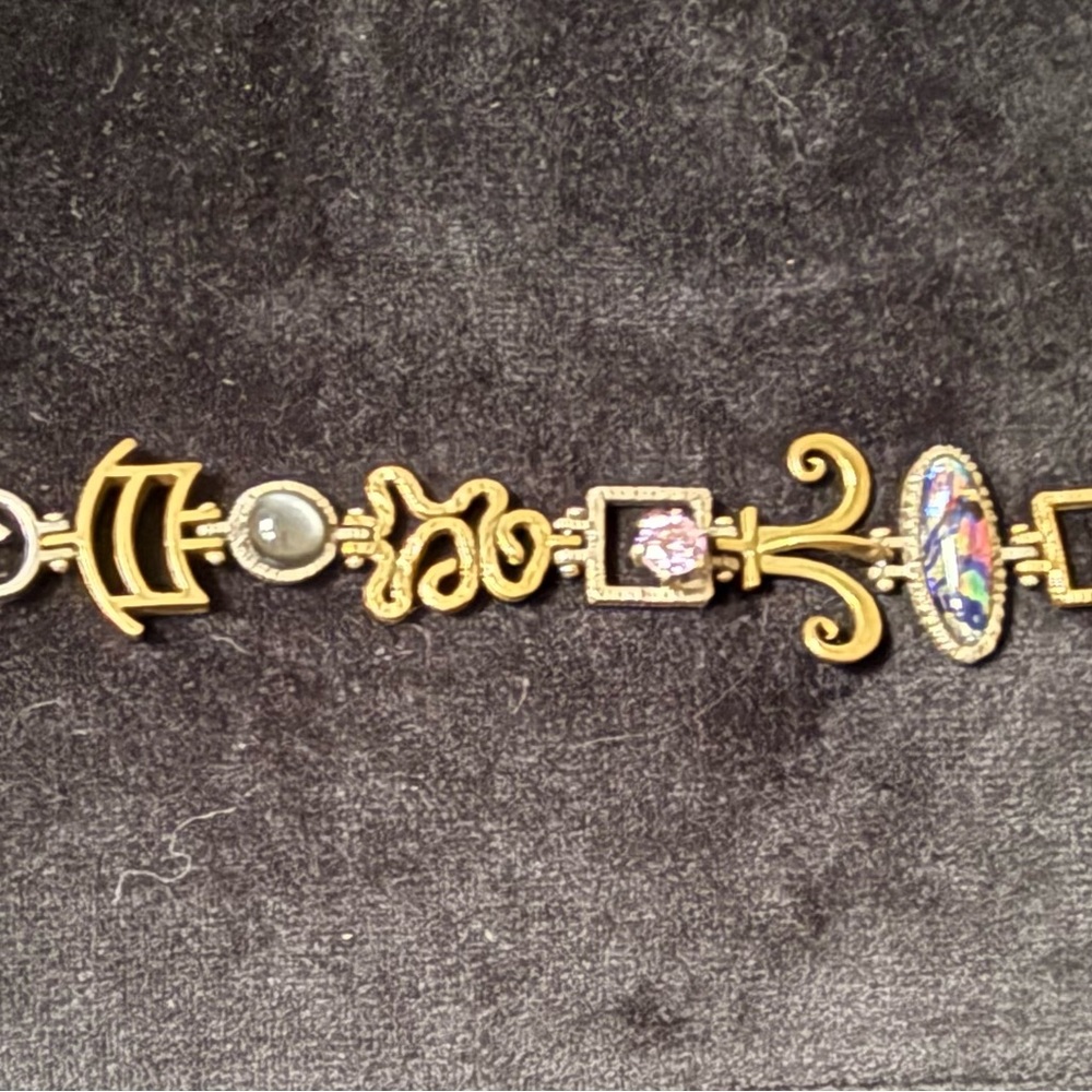 Luna Parc Gorgeous Two Tone Dichroic Glass Moonstone Pink CZ 7.5 Bracelet - Picture 8 of 12